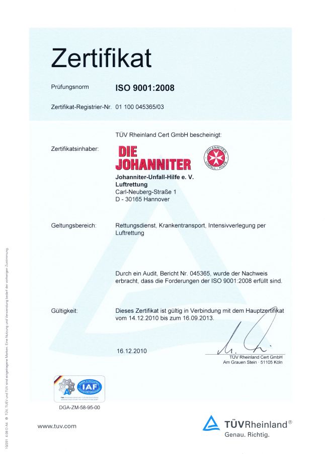 Zertifizierung des Christoph 4