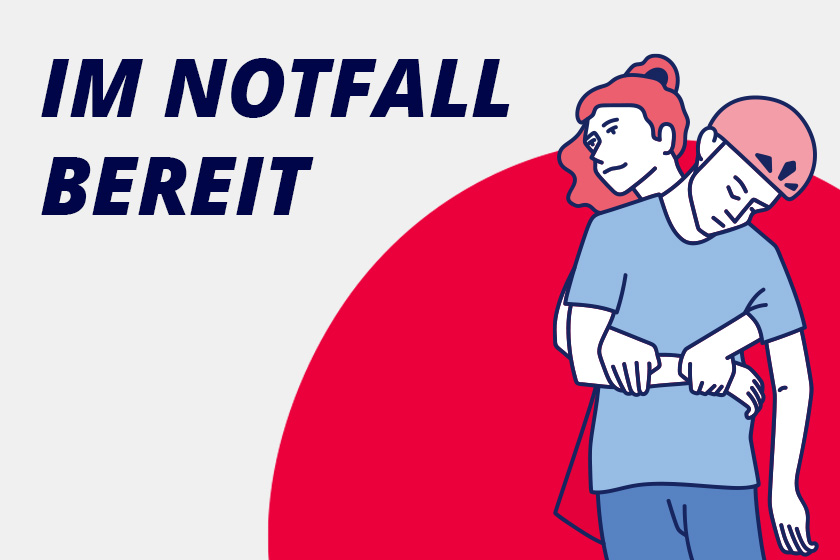 Erste Hilfe leistende Figuren.