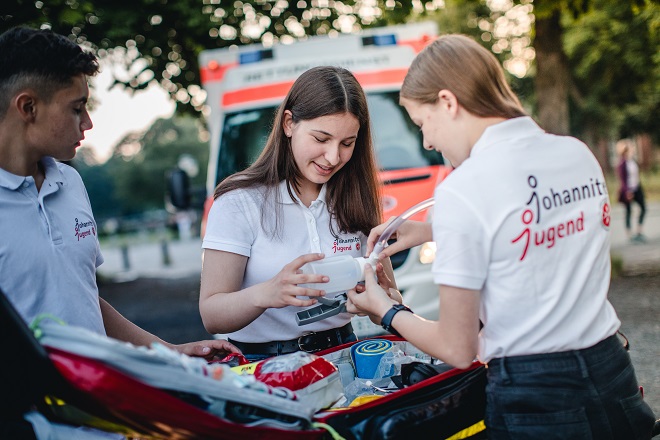 Die Johanniter-Jugend beim Schulsanitätsdienst.