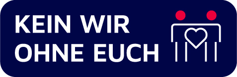 Badge mit Schriftzug "Kein Wir ohne Euch"