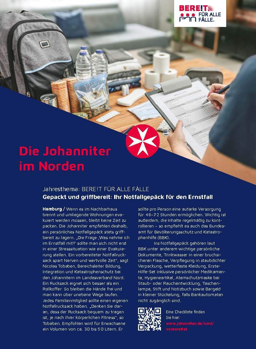 Titelseite der Regionalseiten Nord mit Titelgeschichte zum Bevölkerungsschutz, Ausgabe 3 2025