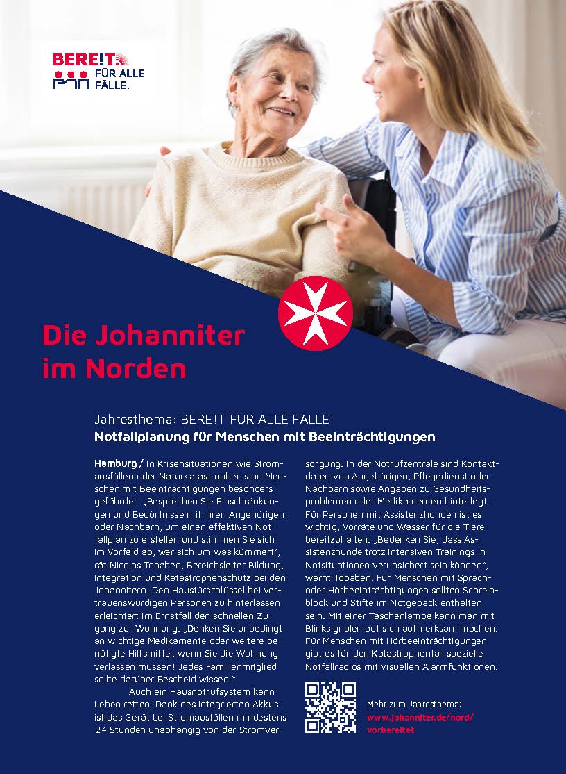 Das Bild zeigt die Titelseite der Regionalseiten Nord Ausgabe 2 2025. Es zeigt eine ältere und eine jüngere Frau.