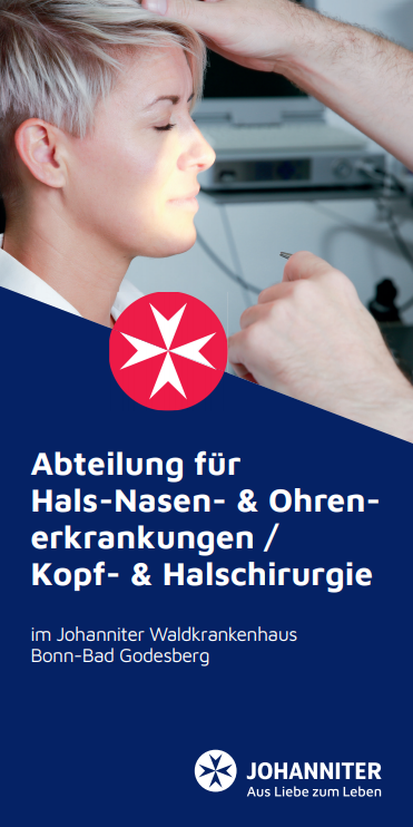 Flyer für die HNO-Abteilung im Johanniter-Waldkrankenhaus 