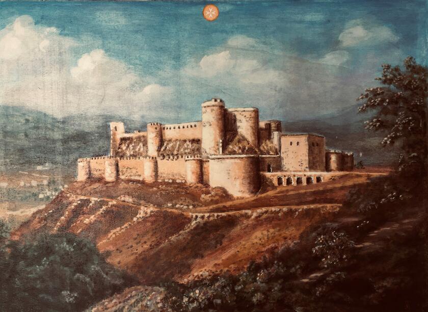 Das Krak de Chevalliers in Syrien ist ein Gemälde von Eckhart Freiherr Marschall von Altengottern.