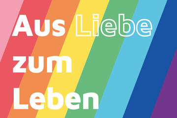 bunte Postkarte mit Spruch "Aus Liebe zum Leben"