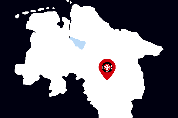 Karte von Niedersachsen auf blauem Hintergrund