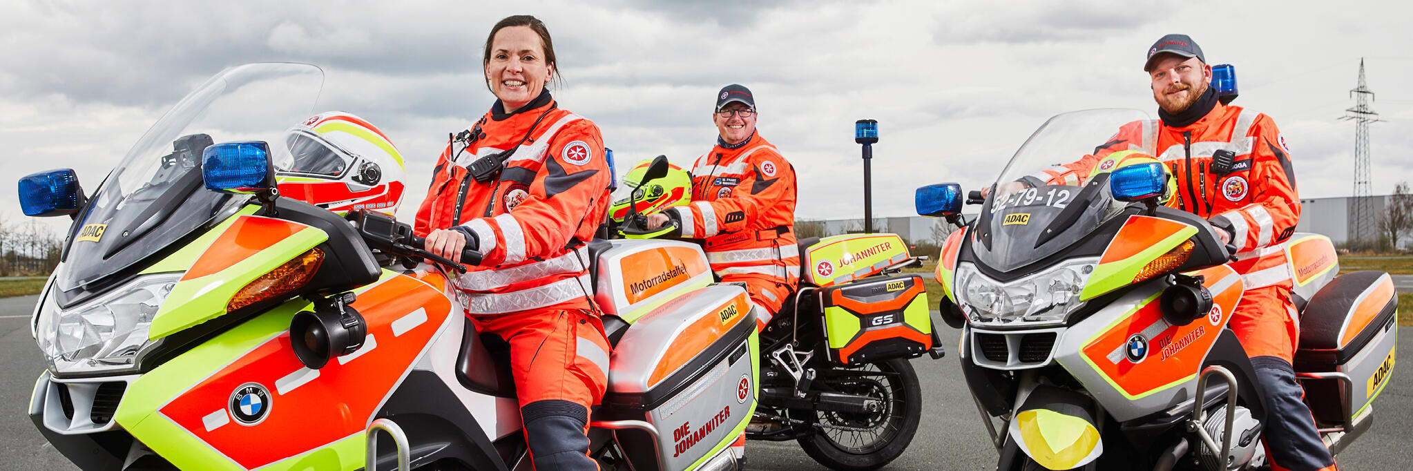 Die Johanniter-Motorradstaffeln sorgen für Sicherheit im Verkehr.