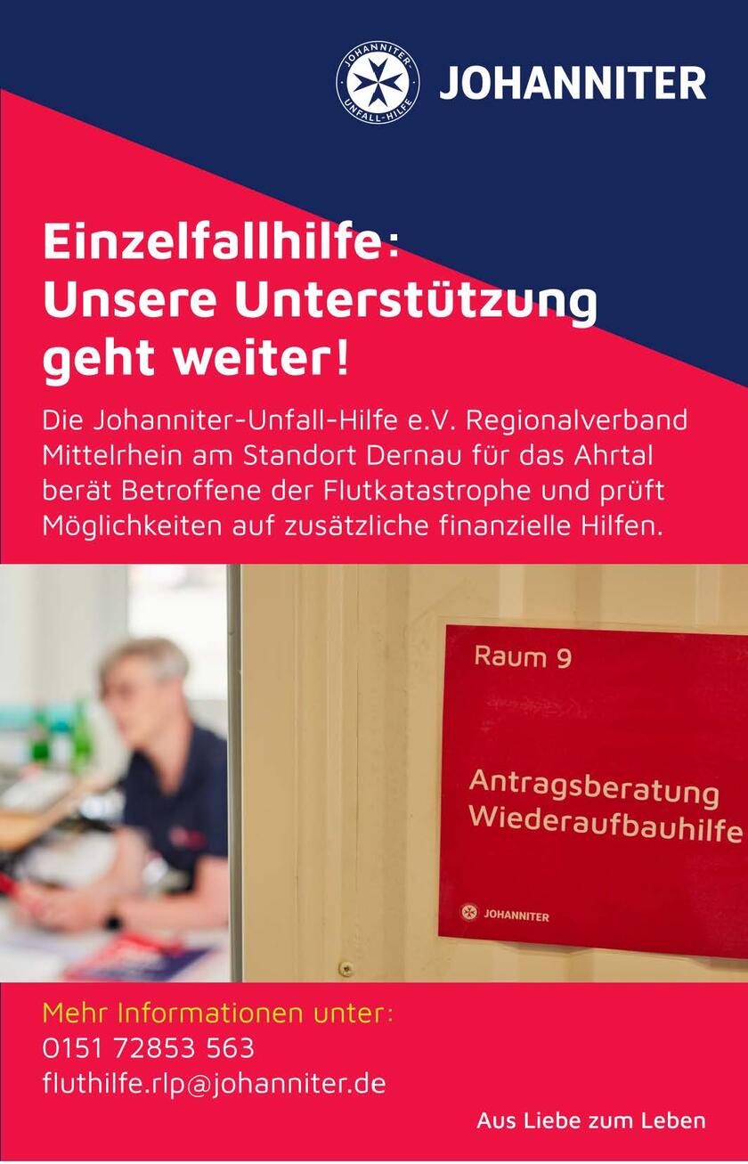 Johanniter Fluthilfen / Infoblatt