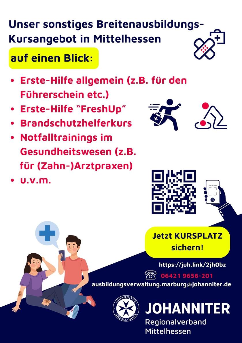Abbildung des Flyers Erste-Hilfe-Angebote im Regionalverband Mittelhessen