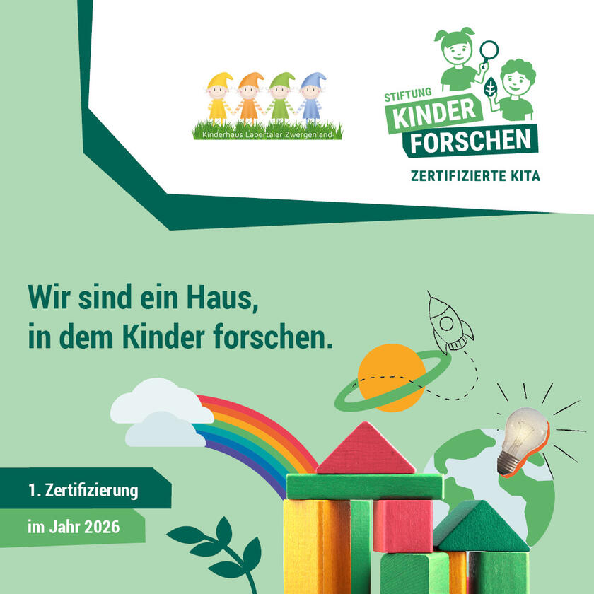 Zertifikat Haus, in dem Kinder forschen