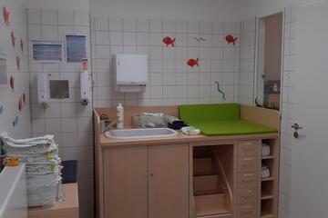 Wickelbereich in der Seesterngruppe der Kita