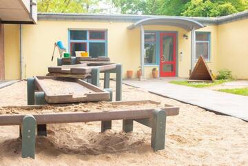 Außenbereich der Kita Rheinaupänz