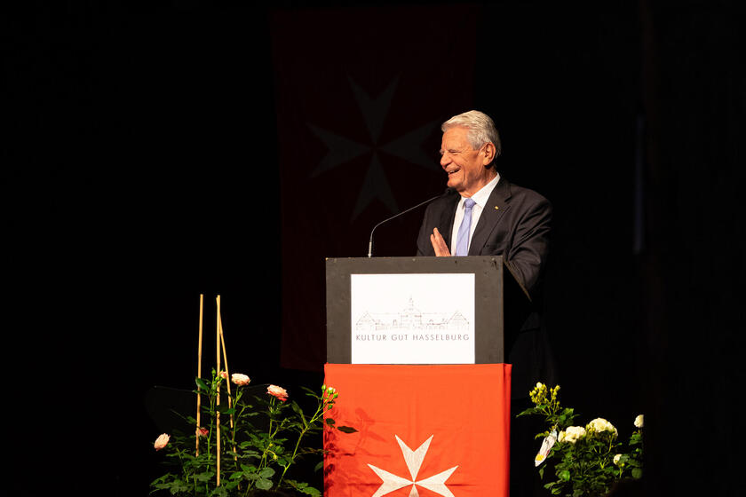 Bundespräsident a.D. Joachim Gauck sprach unter anderem über demokratische Werte.