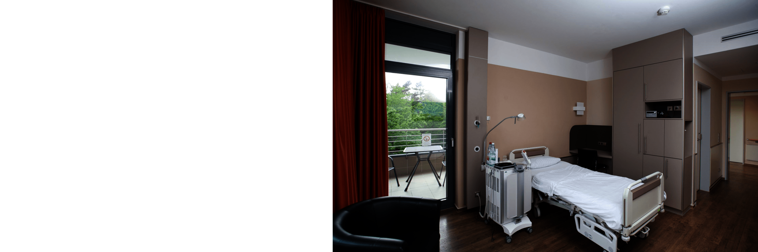 Darstellung eines Zimmers im Johanniter Waldkrankenhaus 