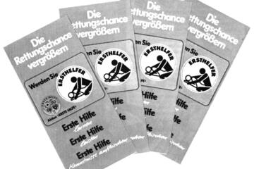 Ein Flyer zur Ersthelfer-Ausbildung aus dem Jahr 1982.