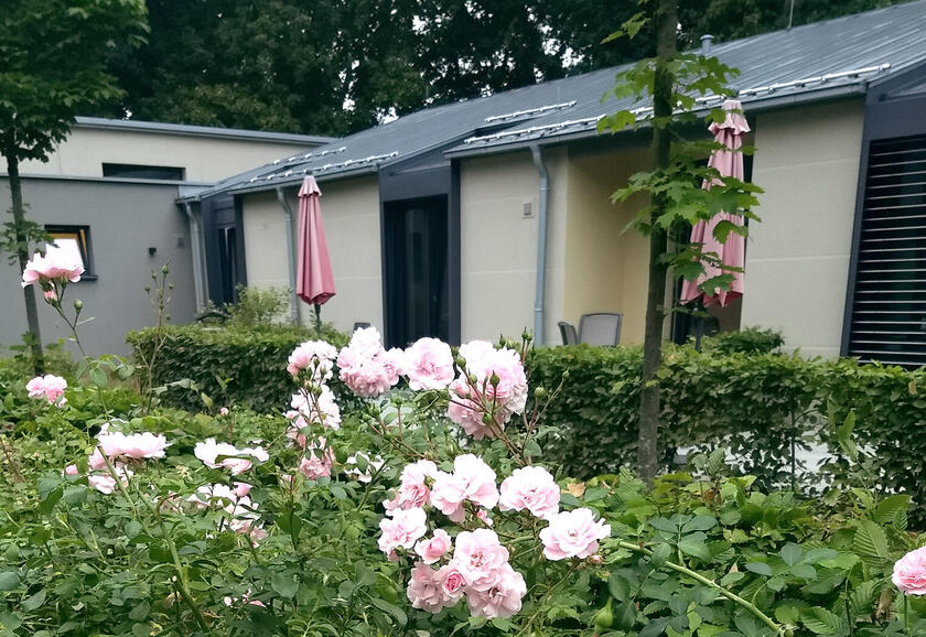 Die schön bepflanzten Außenanlagen des Johanniter Hospiz in Bremen-Nord