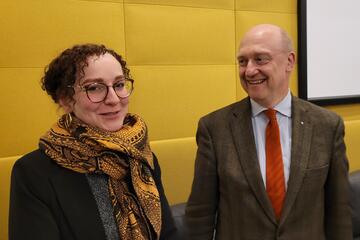 Dr. Katja Paul (Alte Meister), Volkmar Kuhn (Moderator); Quelle: JHG Dresden