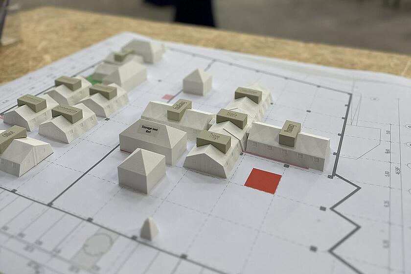 3-D Modell einer Base of Operation der Emergency Medical Teams der Johanniter