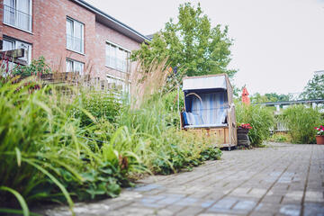 Srandkorb im Garten des Johanniter-Zentrum Kaarst.