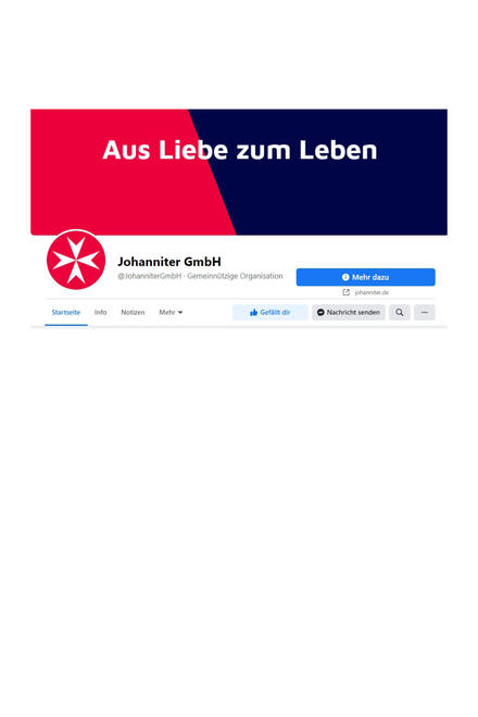 Profil der Johanniter auf Facebook