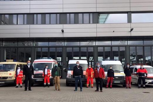 Mannheimer Johanniter unterstützen bei der Verteilung von Corona-Schnelltests an Mannheimer Kitas.