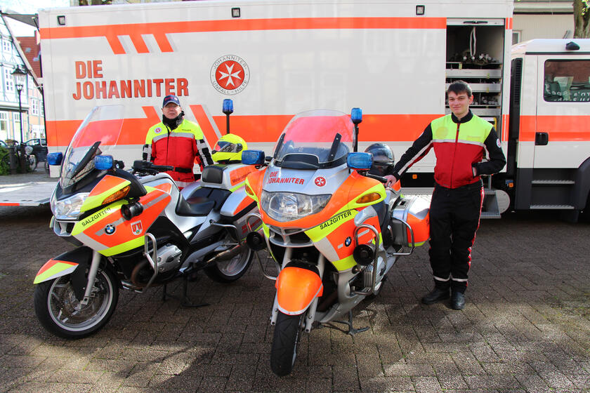Die Motorradstaffel der Johanniter in Harz-Heide.