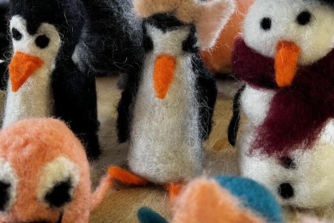 Gefilzte Pinguine, Schneemänner...