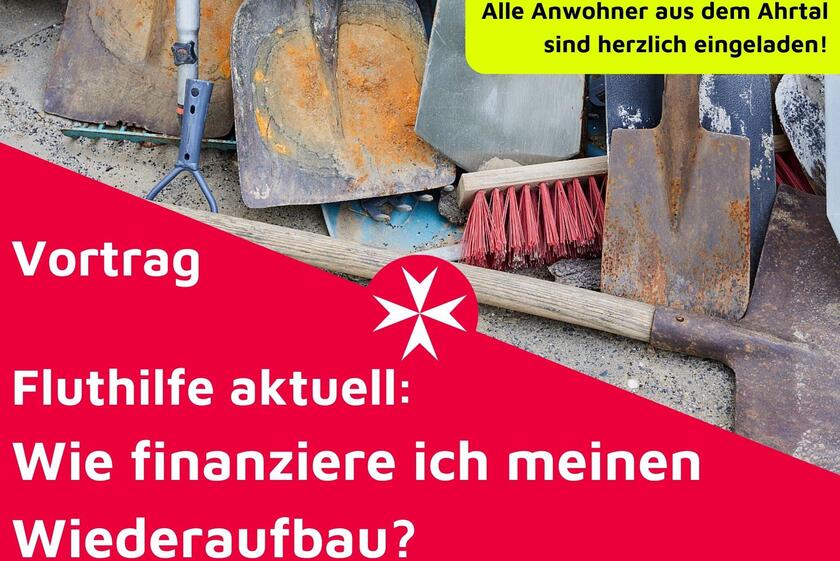 Infotafel zum Vortrag in Rech mit Datum und Ort.