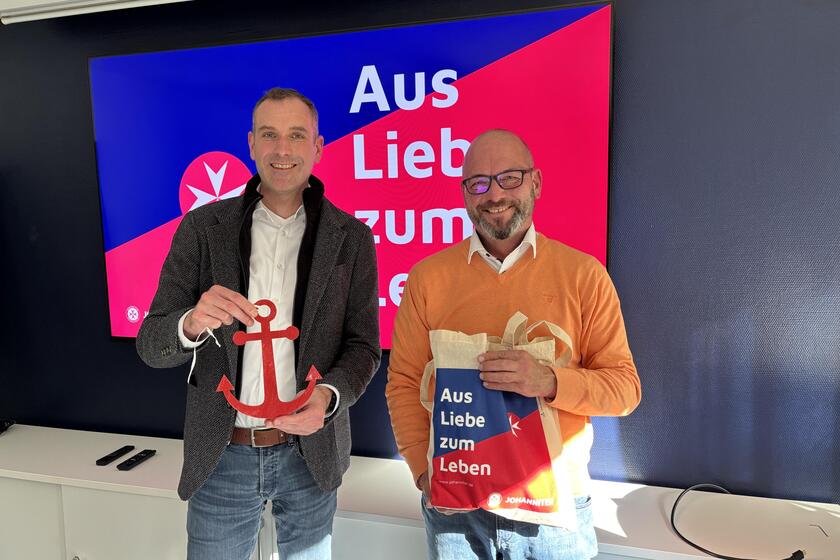 Alexander Knoop, Mitglied im Regionalvorstand, mit OB Kandidat Ulf Daud-