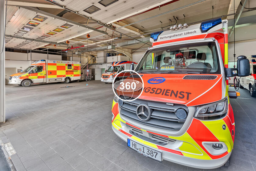 360-Grad-Rundgang durch die Rettungswache Lübeck