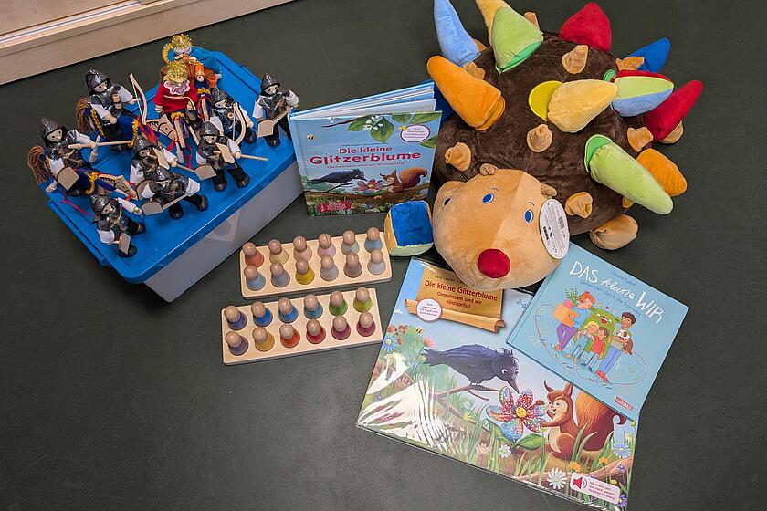 Spielsachen, Bücher, Stoffigel