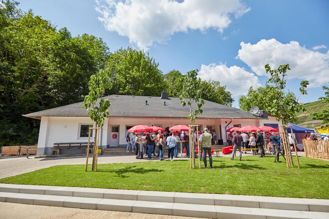 Das Gebäude des Treffpunkt vor Müllert bei der Eröffnung im Sommer 2023