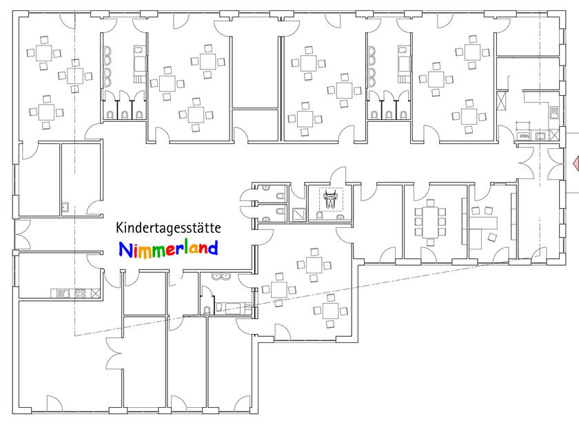 Grundriss der Kita Nimmerland