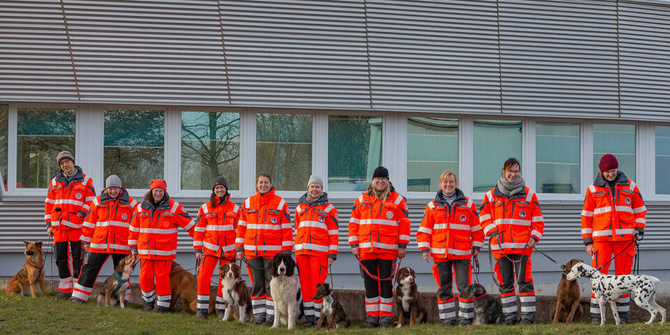 Hundeführer mit ihren Hunden