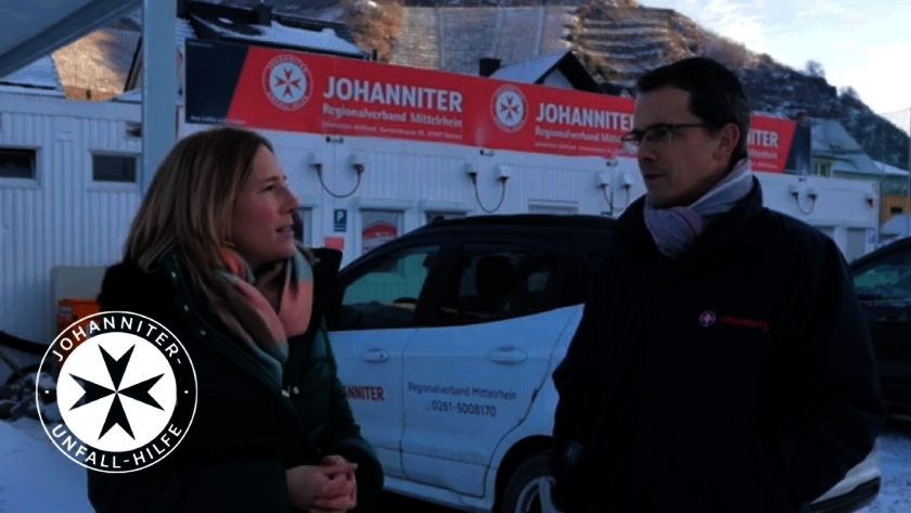Ingo Carnott im Interview vor dem Johanniter-Standort Dernau