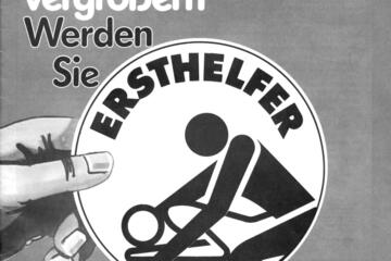 Plakat zur Bewerbung der Ersthelfer-Ausbildung aus dem Jahr 1982.