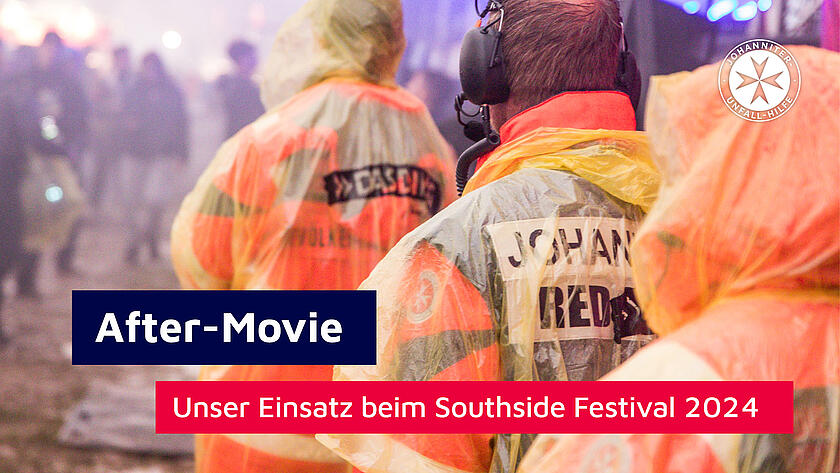 Titelbild Aftermovie Southside: Sanitäter in Regenschutzkleidung