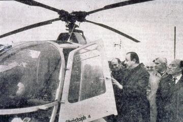 Einweihung des Rettungshubschraubers Christoph 4 durch Dr. Hans Dietrich Genscher, Innenminister a.D.