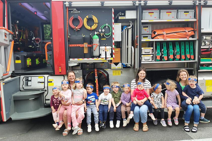 Das Feuerwehrauto hat den Kindern besonders gut gefallen.