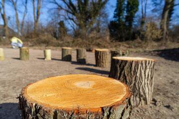 Sitzkreis im Naturkindergarten Oststeinbek der Johanniter.