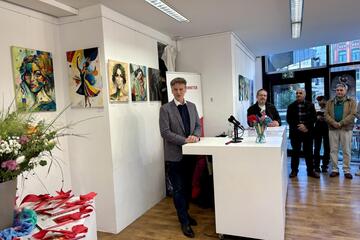 Dirk Gärtner, Direktor Landesamt für Zuwanderung und Flüchtlinge Schleswig-Holstein, beim Grußwort 