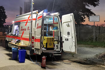 Die Logistikgruppe Lübeck bei einem Einsatz in Kücknitz