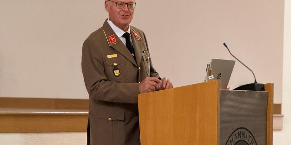 Landesvorstand Wolf-Teja von Rabenau bei der Landesvertreterversammlung HRS 2025.