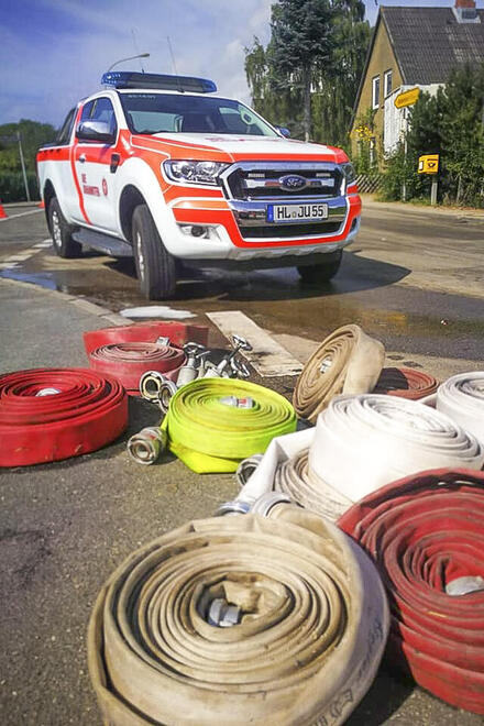 Die Logistikgruppe bei einem Einsatz in Steinrade