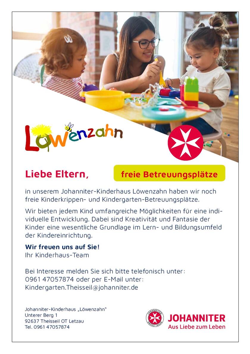 Elternbrief Johanniter-Kindertagesstätte "Löwenzahn"