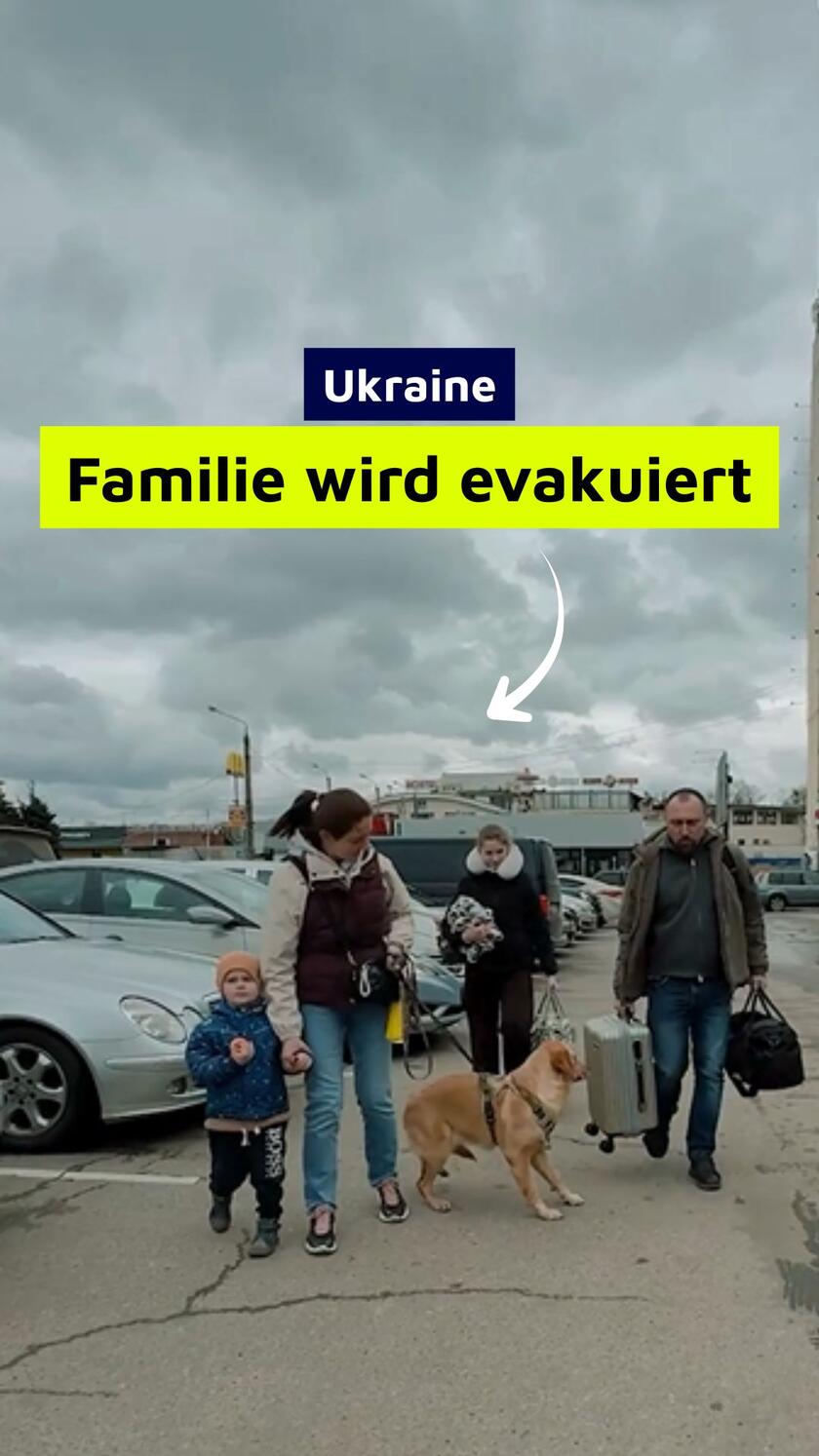 Familie auf der Flucht