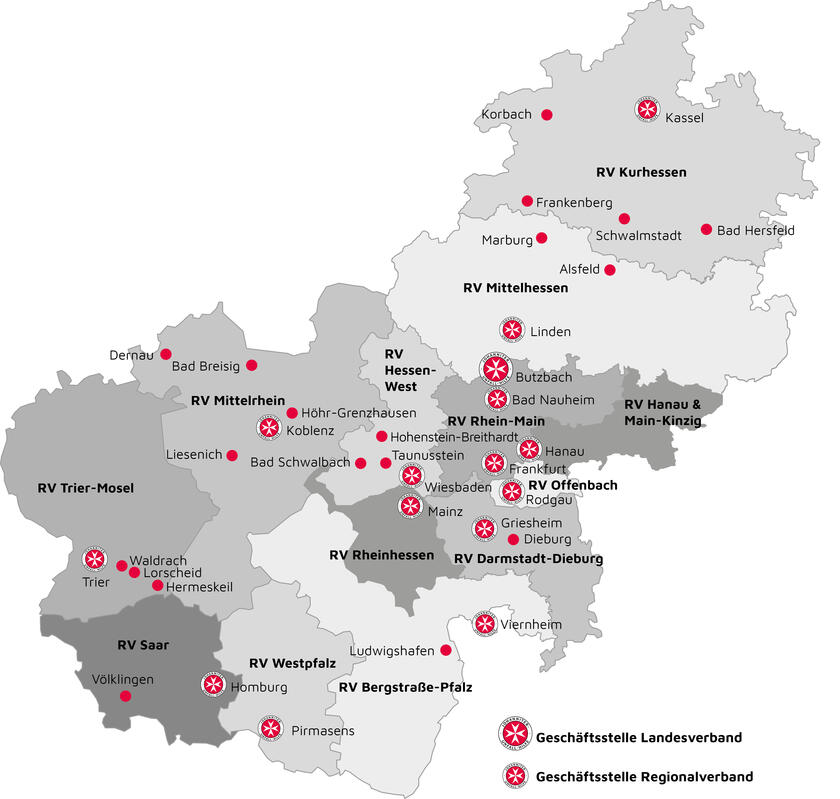 Karte vom Landesverband HRS