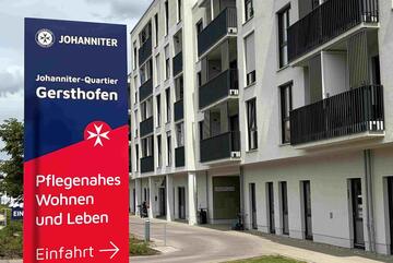 Einfahrt des Johanniter-Quartiers Gersthofen