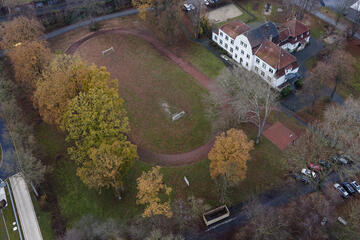 Sportplatz aus der Vogelperspektive 