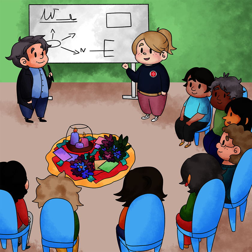 gezeichnetes Bild Hospizbegleiterkurs